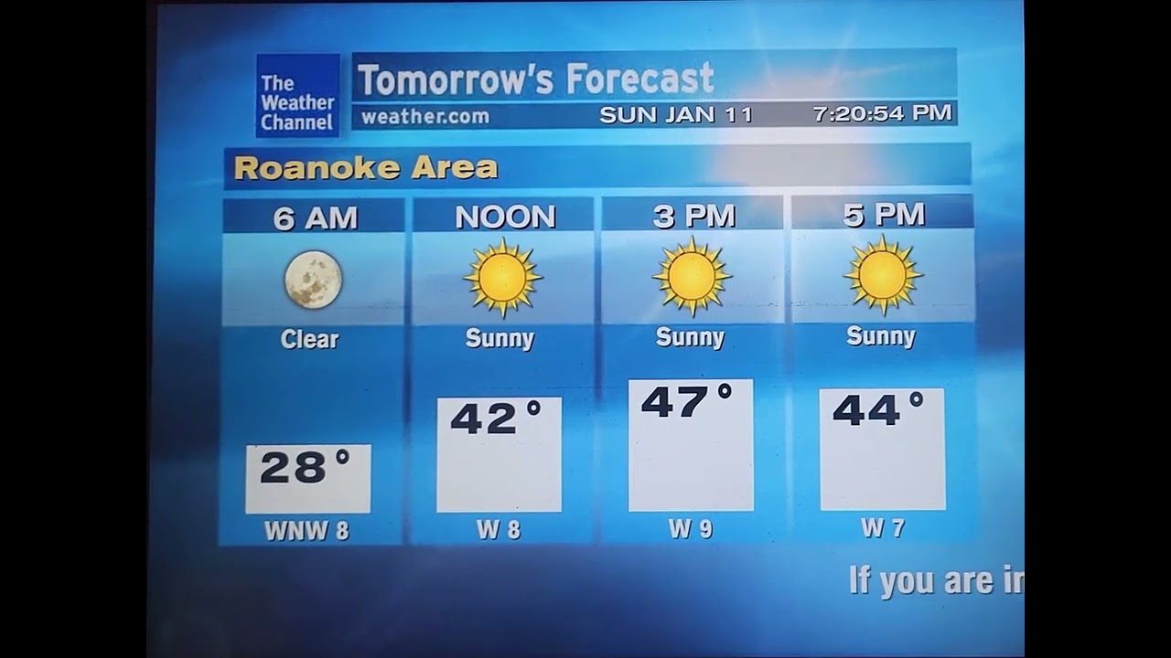 WeatherStar XL Simulator January 11, 2026 Roanoke VA