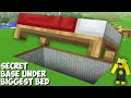 I Found BIG PASSAGE UNDER HUGE BED WITH SUPER ITEMS in Minecraft ? SECRET BASE !