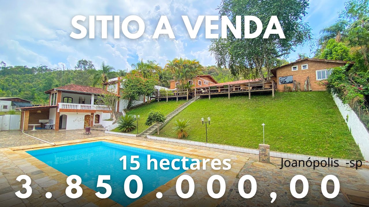 Sítio com lago e 15 hectares à venda em Joanópolis-sp, porteira fechada