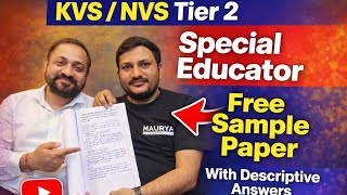 Kvs & Nvs Tier 2 Special Educator L Tgtprt Free Sample Paper With Descriptive Answers I