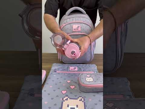 Шкільний набір Kite Pixel Love (рюкзак, пенал, сумка, ланчбокс, пляшка) 115-130 см, SET_K26-763S-1 (5), видео 1