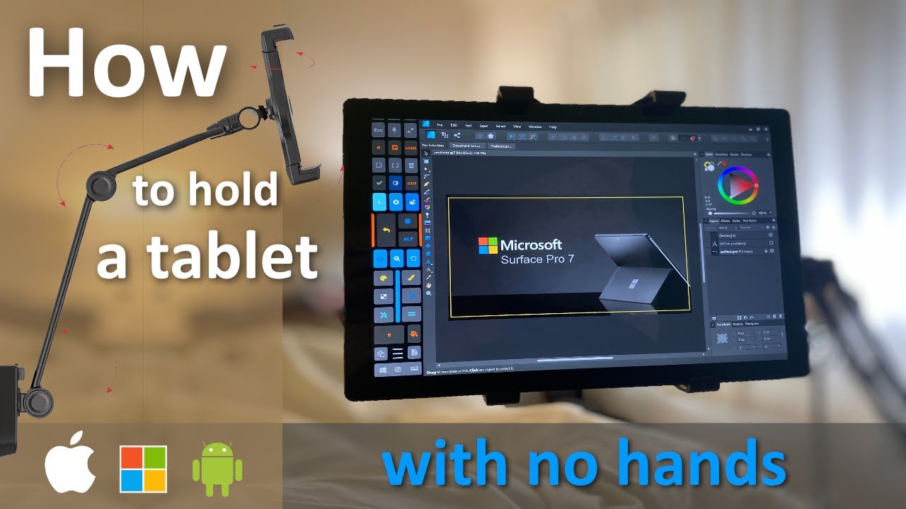 Tablet Holder Control Arm. How to hold your Surface, iPad, or tablet