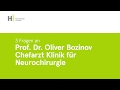 3 Fragen an Prof. Dr. Oliver Bozinov, Chefarzt Klinik für Neurochirurgie