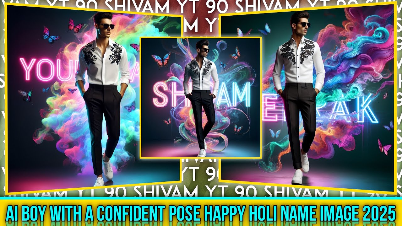 AI BOY HAPPY HOLI NAME IMAGE VIDEO EDITING 2025 | AI NAME IMAGE 2025 | HAPPY HOLI BING IMAGE CREATOR