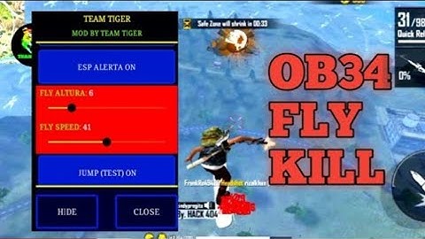 📌Free fire mod menu😱 ob34 vip moa bad ream ob34⚙️car teleport kill fly auto kill v3💯⛔