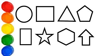 Shapes drawing for kids, Learn 2d shapes, colors for toddlers | Preschool Learning #shapes #rhymes