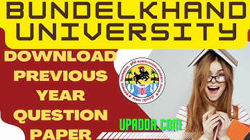 Bundelkhand University Uttar Pradesh Previous Year Question Paper Free Download | UPADDA.COM