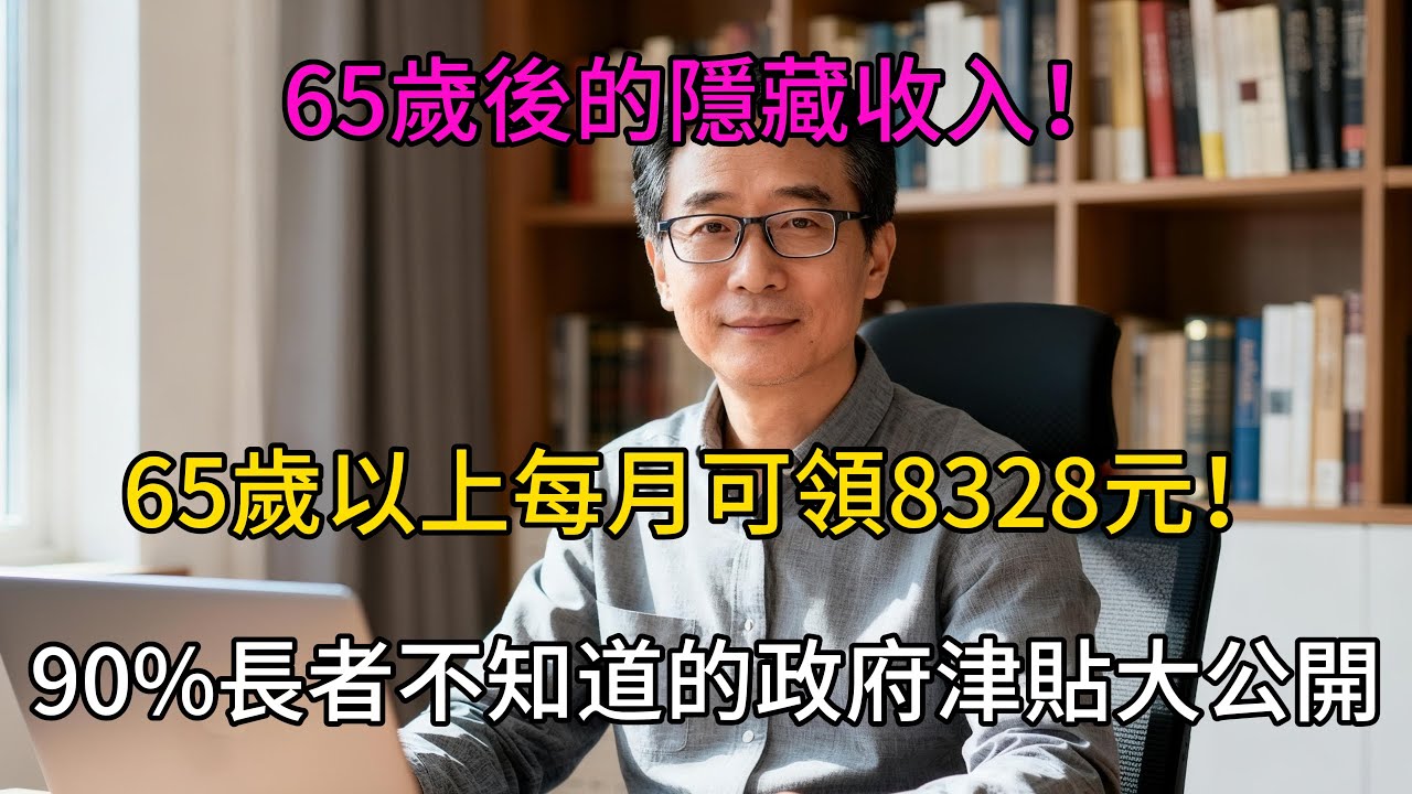 月領8千不是夢！這項政府津貼已讓15萬長輩受惠，您領取了嗎？#防詐騙 #投資 #理財 #理財必修課 #養老金 #晚年生活 #晚年幸福 #財經