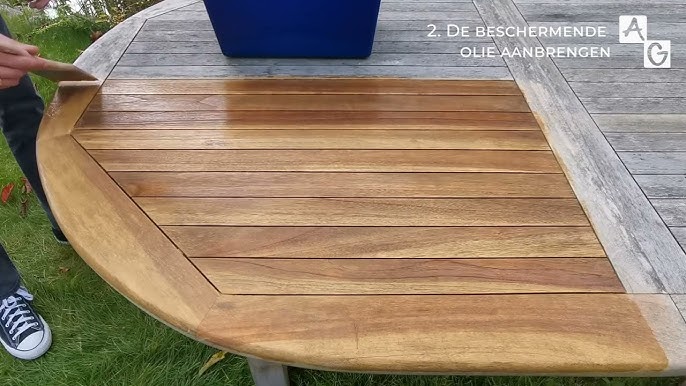 houten tuintafel behandelen