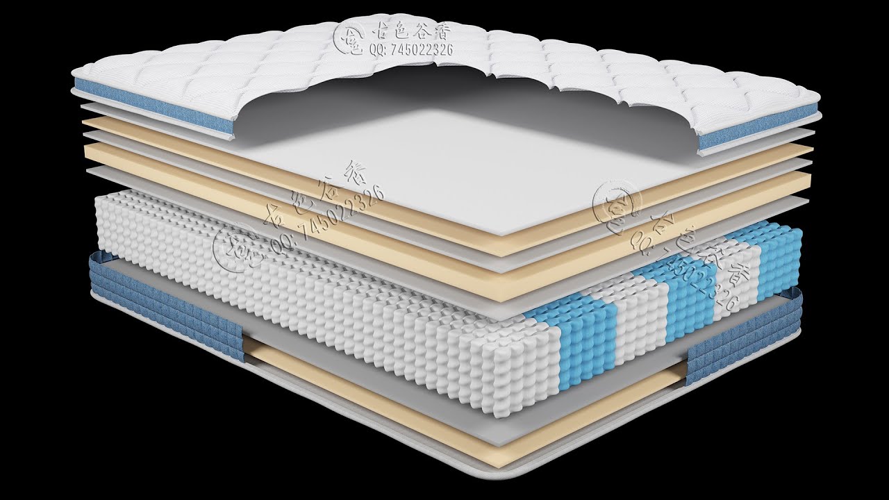 №199 3DSmax mattress section modeling and rendering tutorial YouTube