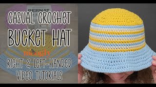 How to Crochet: Casual Crochet Bucket Hat Tutorial (Right Handed)