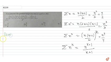 If [x] denotes the greatest integer less than or equal to x, then  `Lt_(n- gtoo) ([1^5 x]+[2^5 ...