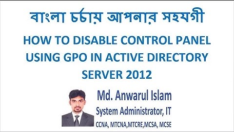 How to disable control panel using gpo in AD 2012