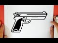 كيفية رسم مسدس