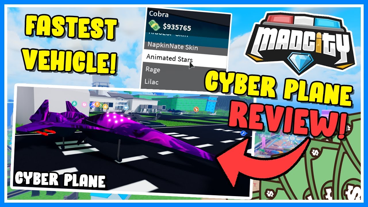 Mad City Cyber Plane Review Animated Stars Review Roblox Youtube - roblox mad city napkinnate