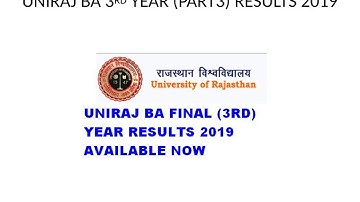 UNIRAJ BA FINAL YEAR RESULT 2019 | UNIRAJ BA 3RD YEAR RESULT 2019 NAME WISE