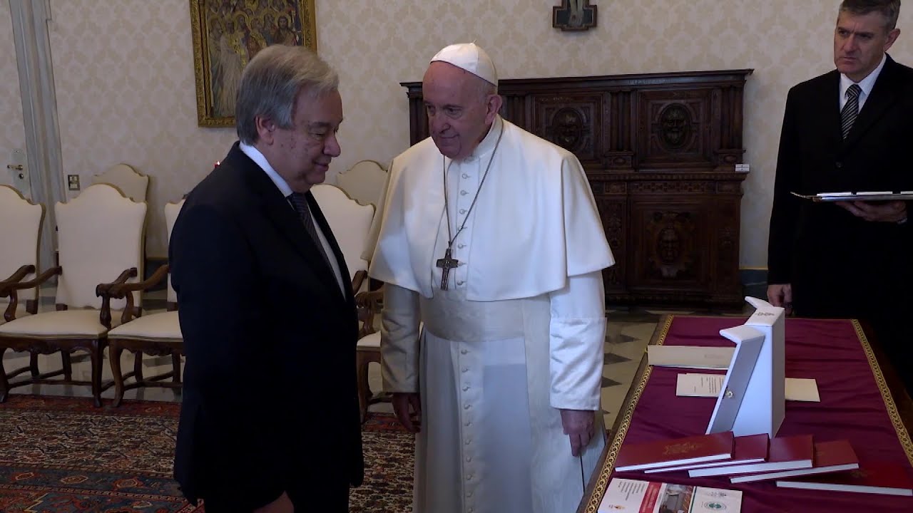 Pope Francis meets with UN SecretaryGeneral Antonio Guterres YouTube