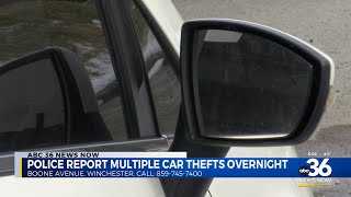 Police report multiple car thefts overnight