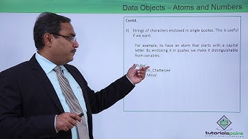 Prolog - Data Objects - Atoms and Numbers