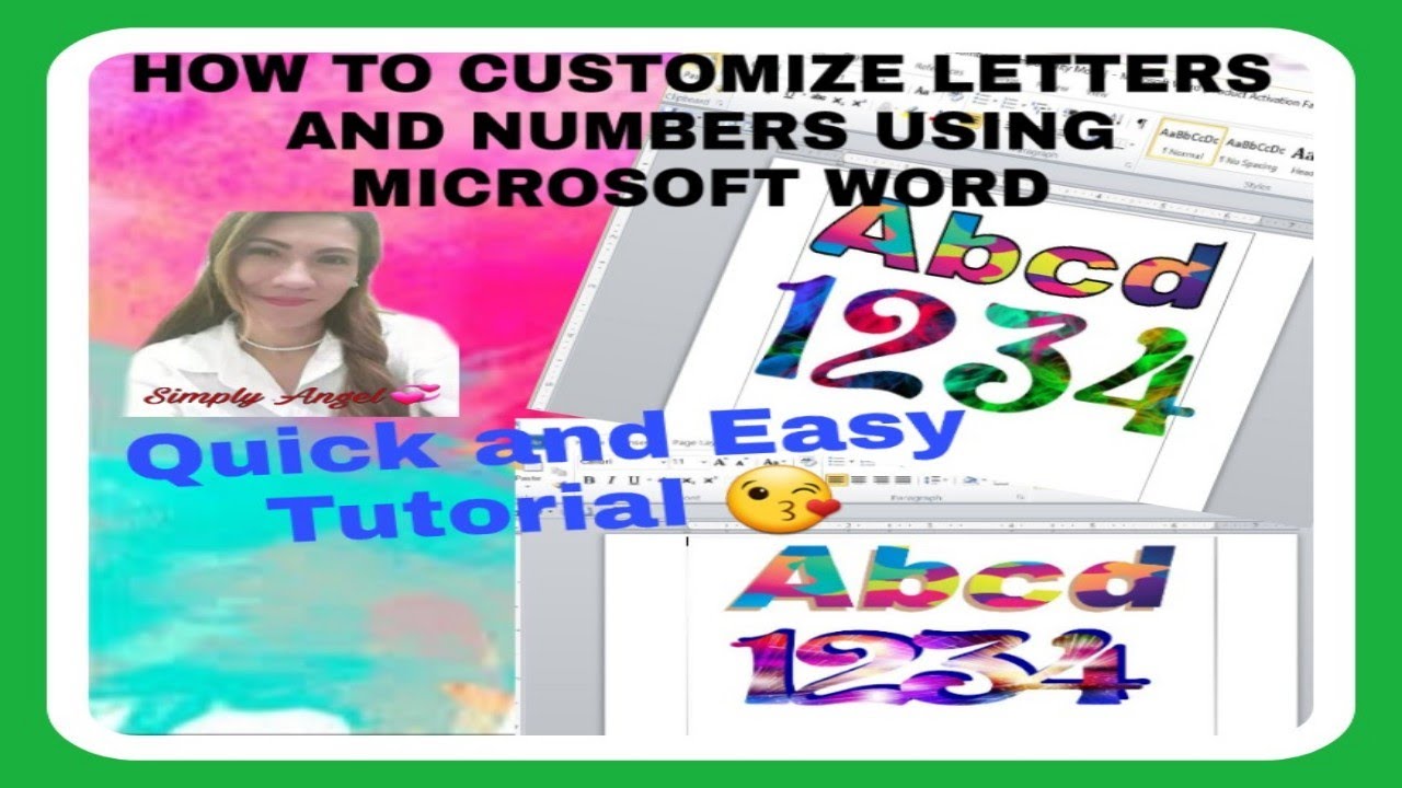HOW TO CUSTOMIZE LETTERS AND NUMBERS USING MICROSOFT WORD / Quick and Easy Tutorial YouTube