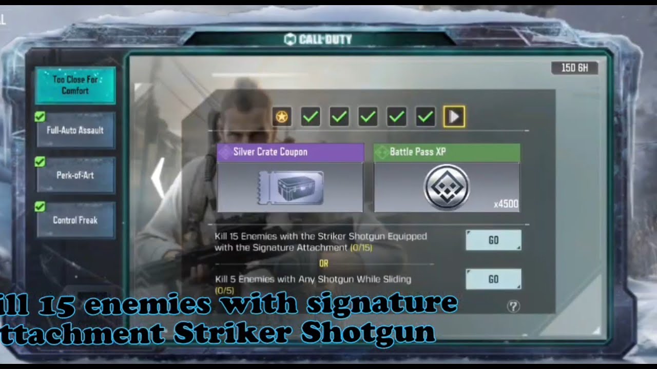 Signature Attachment Striker Shotgun Task in codm YouTube