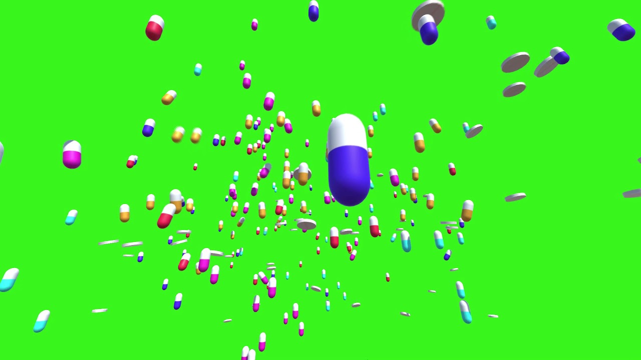 Amazing Green Screen Video Effect of Animated 3D Medicines Pills