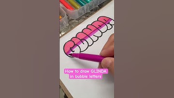 HOW TO DRAW Glinda in BUBBLE LETTERS✏️ #short #art #fyp #drawing #tutorial #viral #foryou #trending