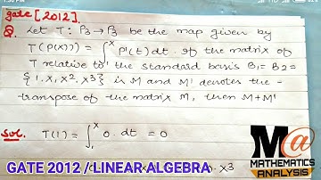 Gate mathematics solution 2012 || linear algebra