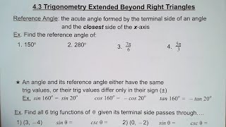 4.3 Trigonometry Extended Beyond Right Triangles