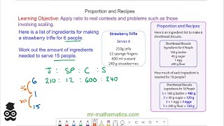 Ratio and Recipes | Mr Mathematics