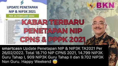 Update Penetapan NIP CPNS dan NI PPPK Guru Tahap 1, Tahap 2 dan PPPK Non Guru 2021