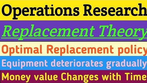 Replacement Problem (part-3) (When Value of Money changes with time)