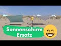 Ersatz für den Sonnenschirm - Beach Gadget 2022 - Neso Sonnensegel - klein und schnell aufgebaut