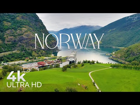 Видео: Норвегия (Norway) 4K - Удивительно красивая природа Аурландс-фьорда с расслабляющим пианино 3 часа