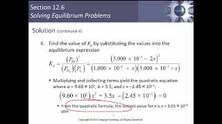 Chem 132 Chapter 12.6 Solving Equilibrium Problems