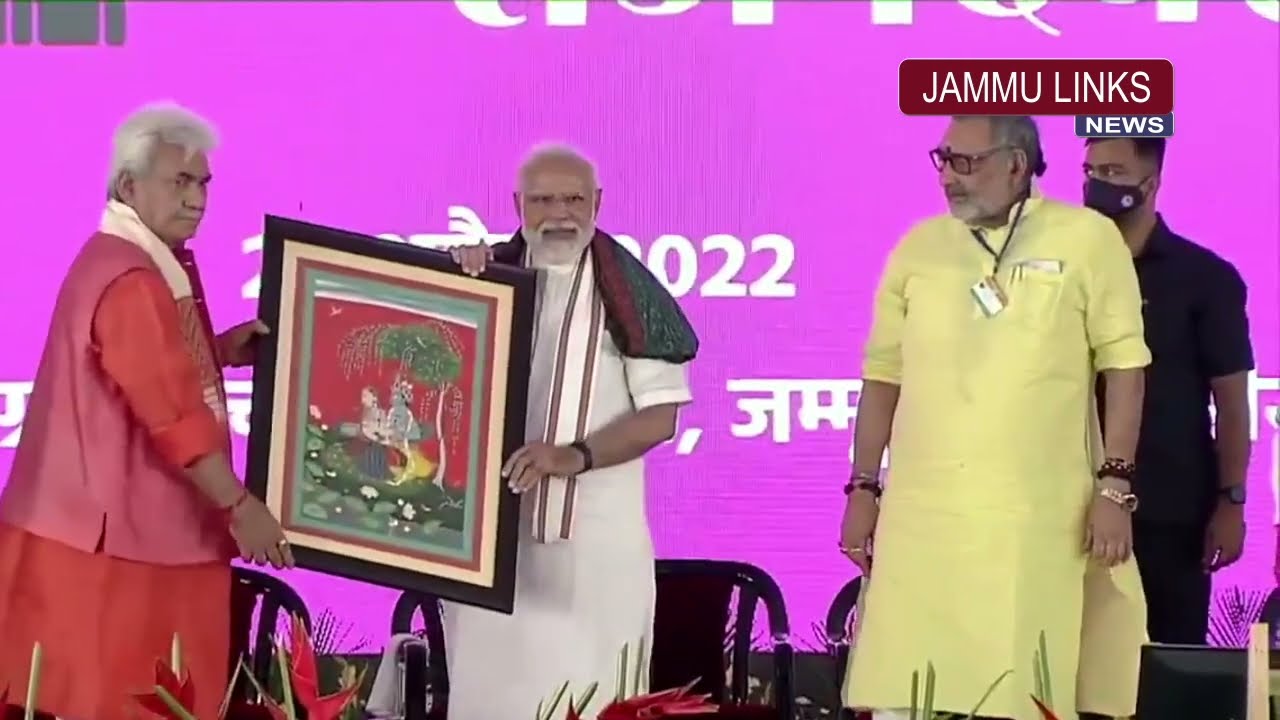 Lt Governor presents Basohli Painting to Prime Minister Narendra Modi