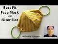 HOW TO MAKE BEST FIT FACE MASK WITH FILTER POCKET | Easy Sew Tshirt Mask with Hair Ties