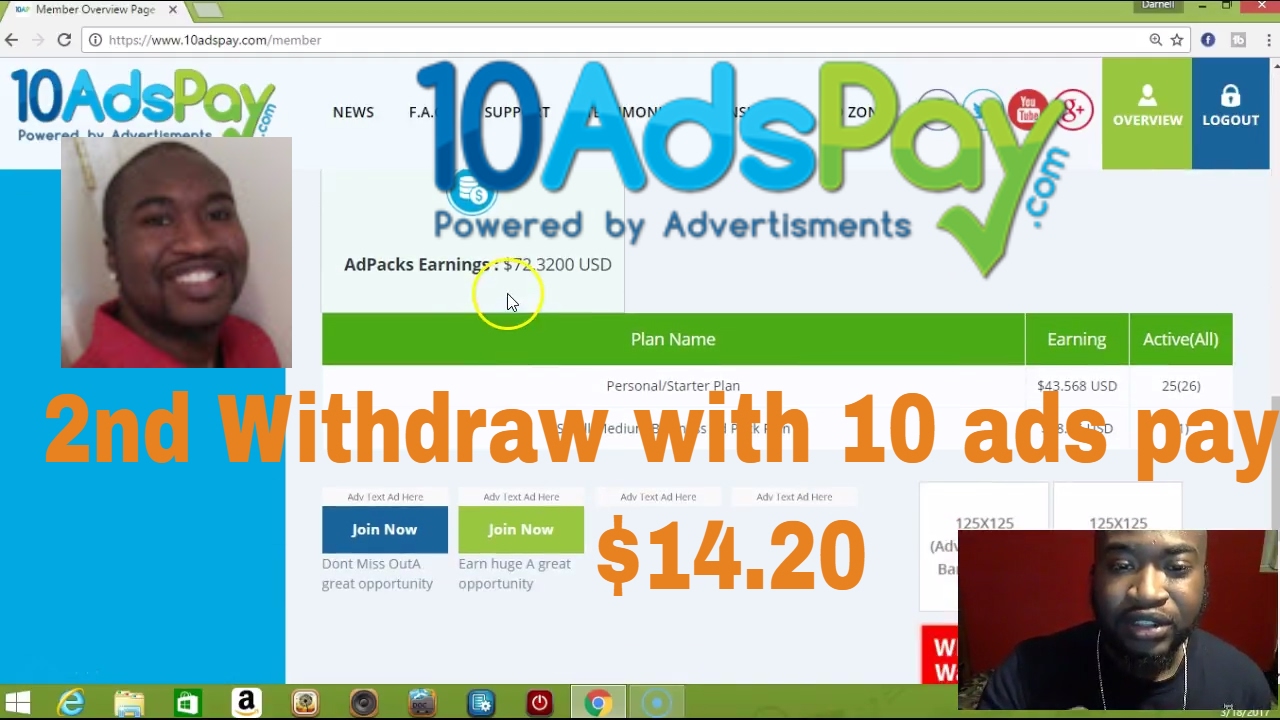 10 Ads Pay- 2nd Withdraw- How To Withdraw From 10 Ads Pay?