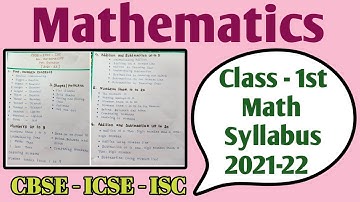 CBSE Math full syllabus for class 1st | Math complete syllabus 2021-2022 | Maths syllabus