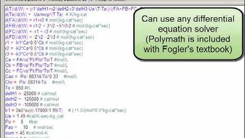 Multiple Reactions in PBR Part 2