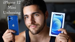 ASMR Blue iPhone 12 Mini Unboxing & Setup (Whispered)