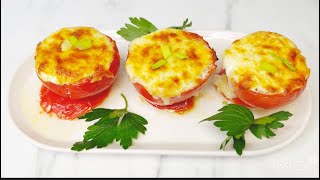 طماطم ? محشيه بالبيض والجبنه بالفرن Tomates farcies aux œufs et fromage au four