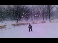Катание на коньках в сильный снегопад!!! г. Реутов Московской области