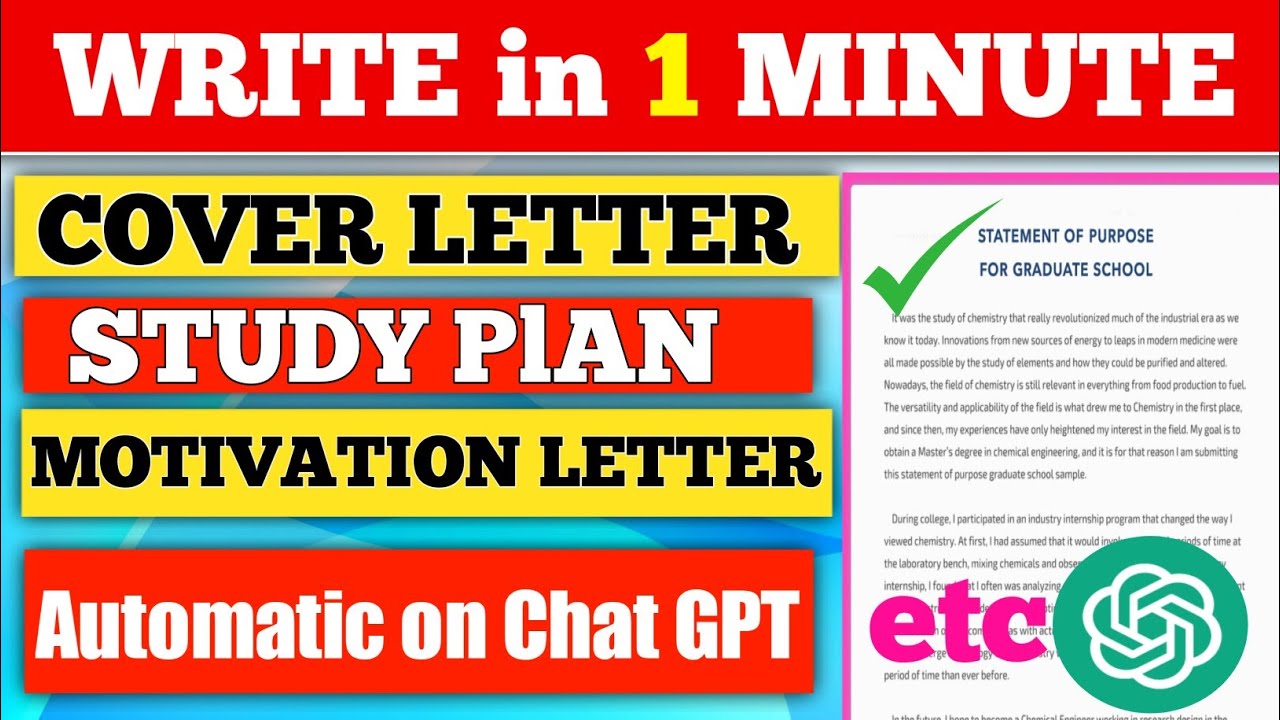Write Motivation Letter For Scholarship Through Chat GPT study Plan Write motivation letter for scholarship through chat gpt study plan