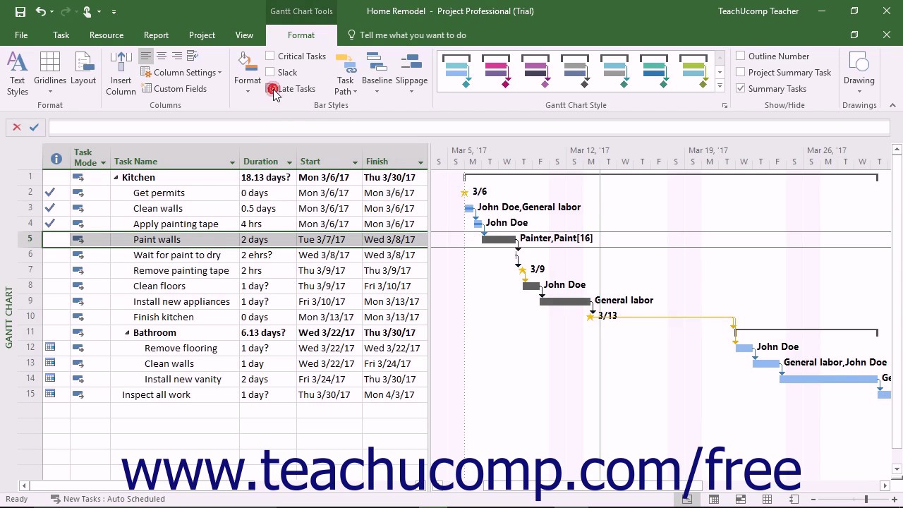 How To Put Task Name On Gantt Chart