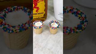 Cinnamon toast crunch waffle cone shot  #cocktail #drink #icecream #waffle