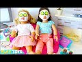 AG Dolls Sleepover Party with Beauty Spa in the Dollhouse! Play Toys!