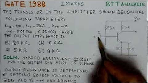 Video Solution To GATE ECE-1988 Problem-BJT Analysis-Analog Circuits