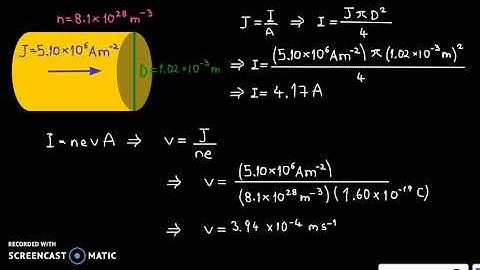 Current density and electron drift speed