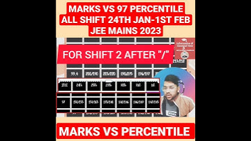 Marks for 97 percentile Jee mains 2023 all shift #jee #shorts #marks #percentile #short #jee2023 #yt